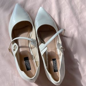 White shoes with heels! Very comfortable